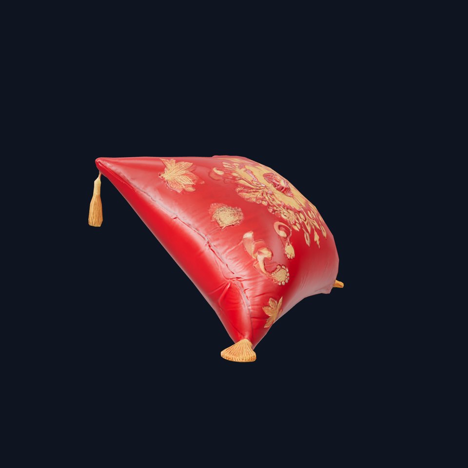 Ornate Red Cushion model pack